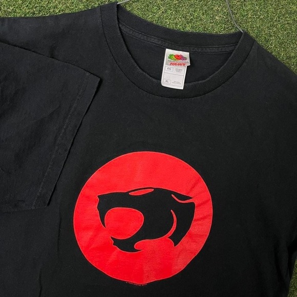 Vintage 1999 Thundercats Warner Bros Black and Red Logo Tee Shirt - Picture 1 of 7